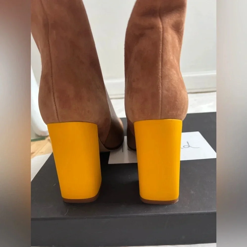 Marina Rinaldi Women's Leibniz Block Heel Suede Ankle Boots Leather Sz 40 US 10